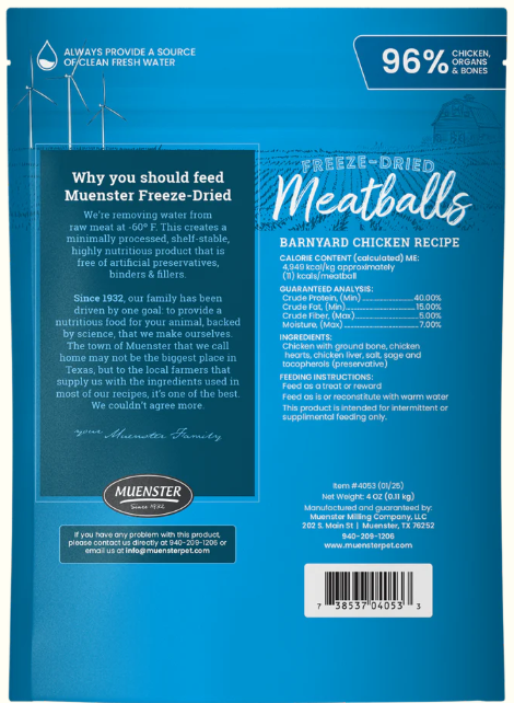 Freeze Dried Chicken Meatballs Dog Treats