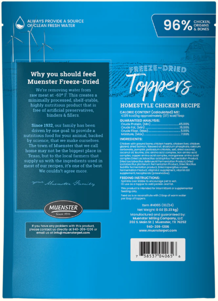 Freeze-Dried Meal Toppers Homestyle Chicken Recipe for Dogs