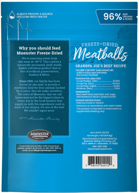 Freeze Dried Beef Meatballs Dog Treats