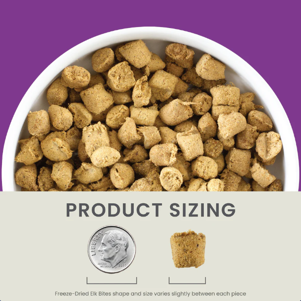 Freeze-Dried Elk Bites Complete & Balanced Food and Treat for Dogs
