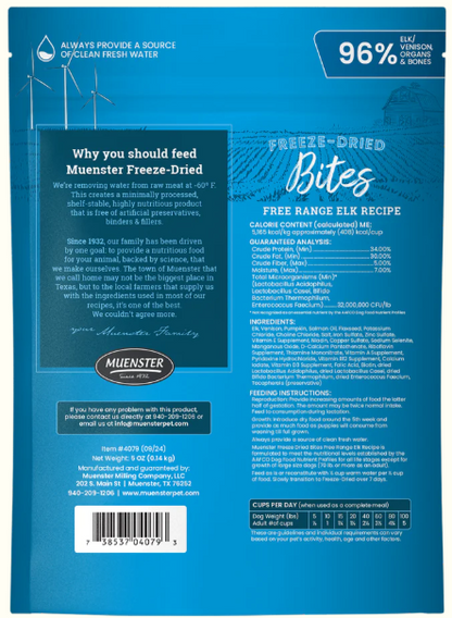 Freeze-Dried Elk Bites Complete & Balanced Food and Treat for Dogs