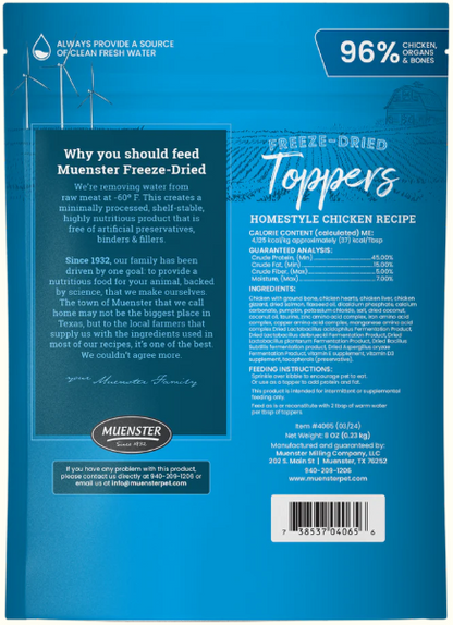 Freeze-Dried Meal Toppers Homestyle Chicken Recipe for Dogs