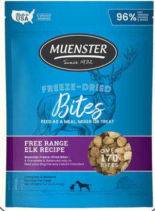 Freeze-Dried Elk Bites Complete & Balanced Food and Treat for Dogs