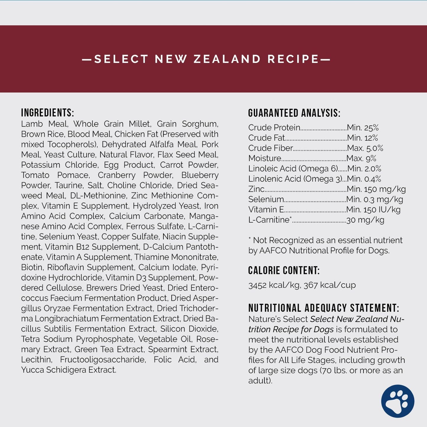 New Zealand Recipe - Lamb & Rice - Sensitive Stomach