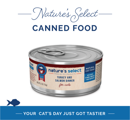 Turkey & Salmon Wet Cat Food | Nature's Select Canned Cat Food | Best wet cat food | Salmon wet cat food | Salmon canned cat food | turkey wet cat food | turkey cat food | best natural cat food | vitamin cat food